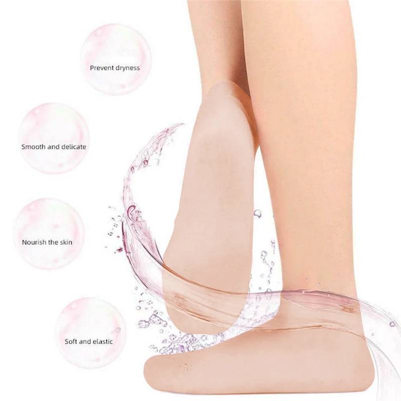 2Pcs Silicone Feet Care Socks Moisturizing Gel Heel Thin Socks Foot Skin Care Protectors Foot Tool Cracked Skin