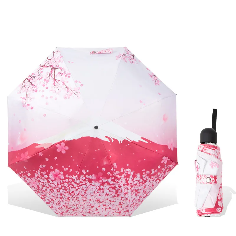 Style B Карманный Зонт Sakura, женский, Сверхлегкий, маленький, солнцезащитный, УФ, складной, мини-зонт - Цвет: Style B
