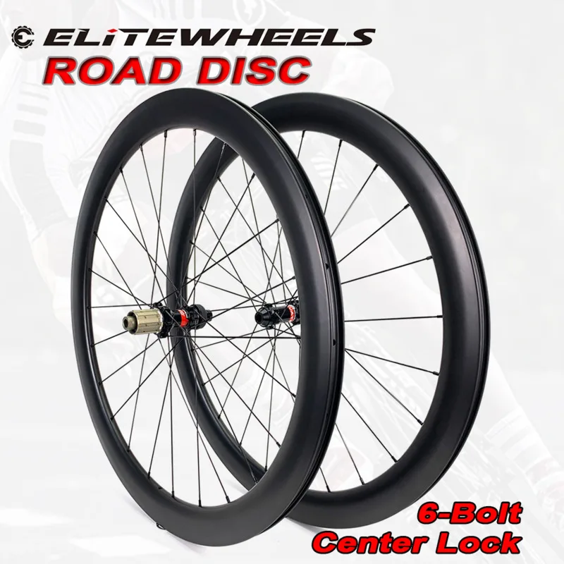 US $517.65 ELITEWHEELS 700c Novatec D411 Arbon Bicycle Wheelset Road Disc Carbon 6Bolt OR Center Lock Clincher Tubular Tubeless Bike Wheel