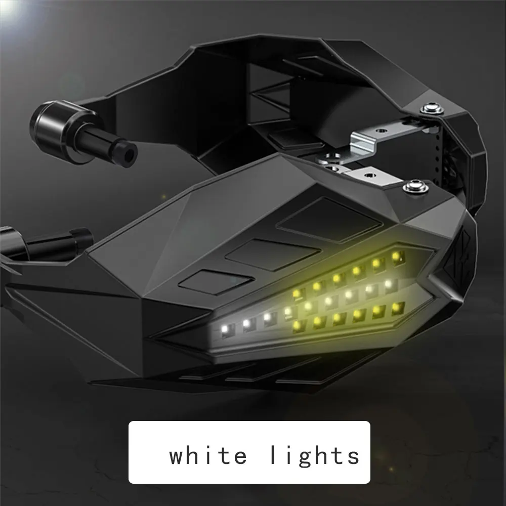 White LED Мото крышка Universial мотоцикл лобовое стекло ручка бар Защита для Yamaha Tmax 500 Mt07 Tmax530 Mt 07 Bws 125 Tracer 900 - Цвет: White LED