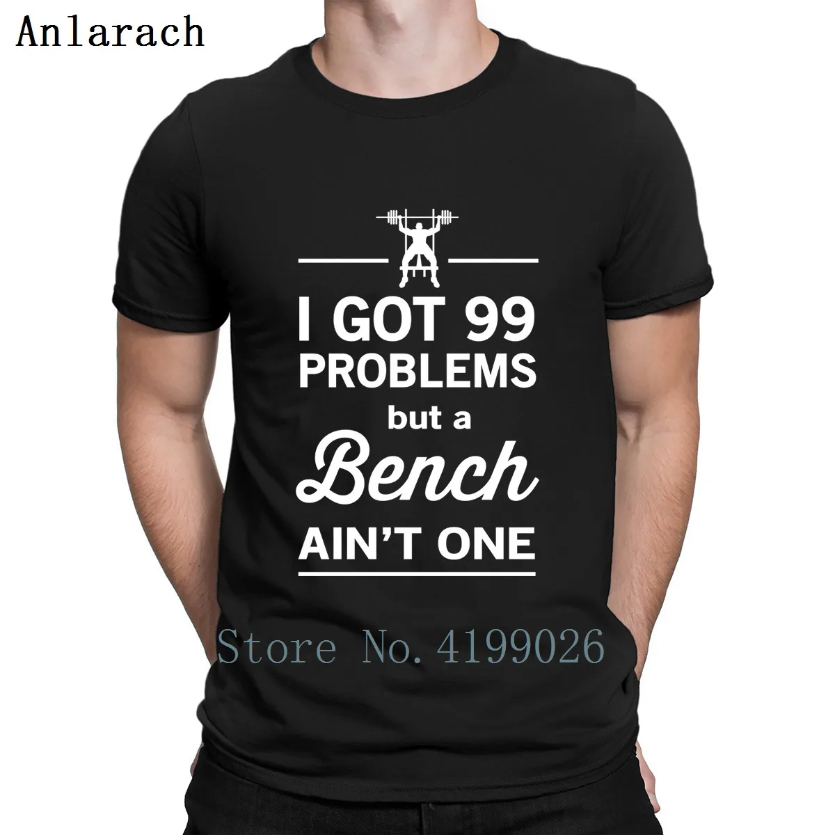 99 Problems But A Benchs Ain't One футболка, Топы, индивидуальная официальная Базовая Однотонная футболка для мужчин, причудливый короткий рукав, забавная Повседневная футболка