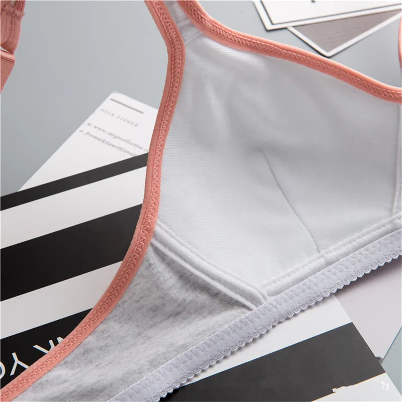 Kids Girls Training Bras Wireless Cotton Underwear For Teenage Girls Young Student Training Bras Solid Age For 12-18Years
