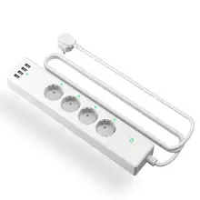 Smart WiFi Surge Protector,Power Strip, Alexa& Google Assistant& IFTTT Supported, App Remote Control Meross MSS425F EU/JP