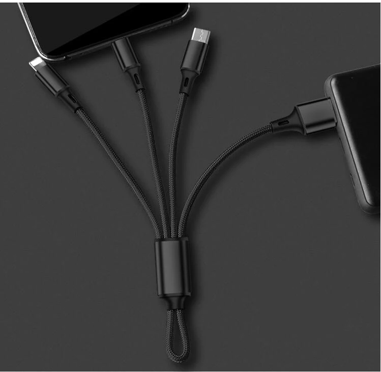 Брелок для мобильного телефона зарядный кабель 3 в 1 USB кабель для X 8 7 Plus Брелок Зарядное устройство iphone usb type C Мини Брелок Зарядное устройство