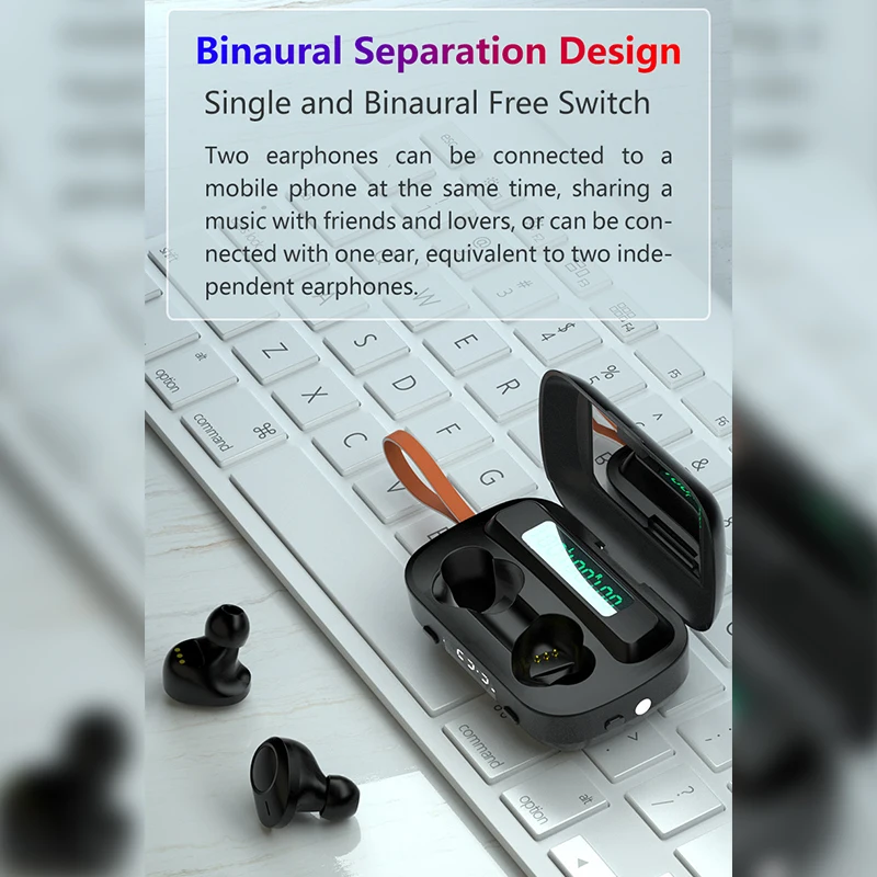 E6S TWS Wireless High cost Efective Bluetooth 5 0 Earpiece Smart Control Sport Earbuds Smart digital display bluetooth headsets