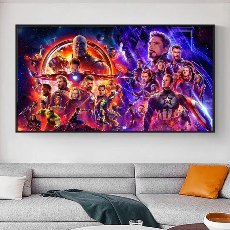 Marvel Super Hero Captain America Thanos Black Panther Canvas Painting Avengers Poster Print Wall Art Picture Room Bedroom Decor | Дом и сад