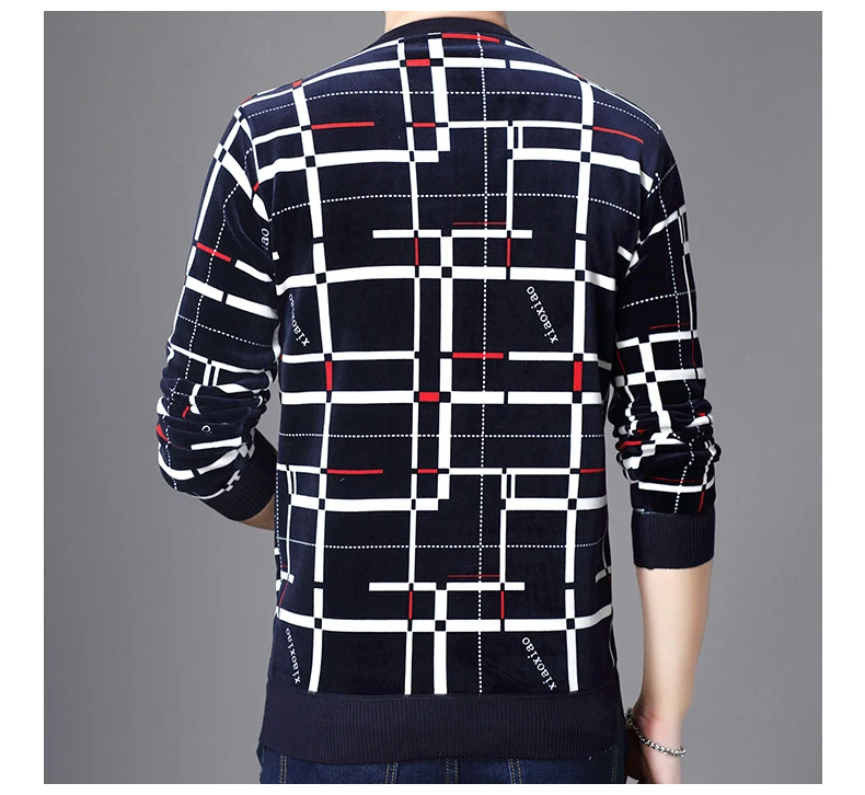 HISTREX new designer pullover plaid men sweater dress thick winter warm jersey knitted sweaters mens wear slim fit knitwear