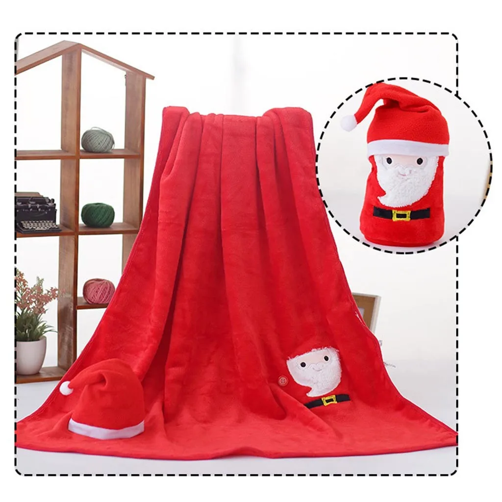 Творческие Подарки к Рождеству Мультфильм Санта Лось Снеговик Рождество фланелевое одеяло для детей домашний текстиль Новинка