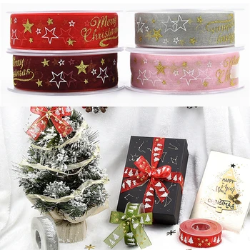

5Meters Organza Satin Ribbon For Crafts Bow Party Wedding Decoration Christmas Printed Ribbons Home DIY Gift Wrapping Supplies