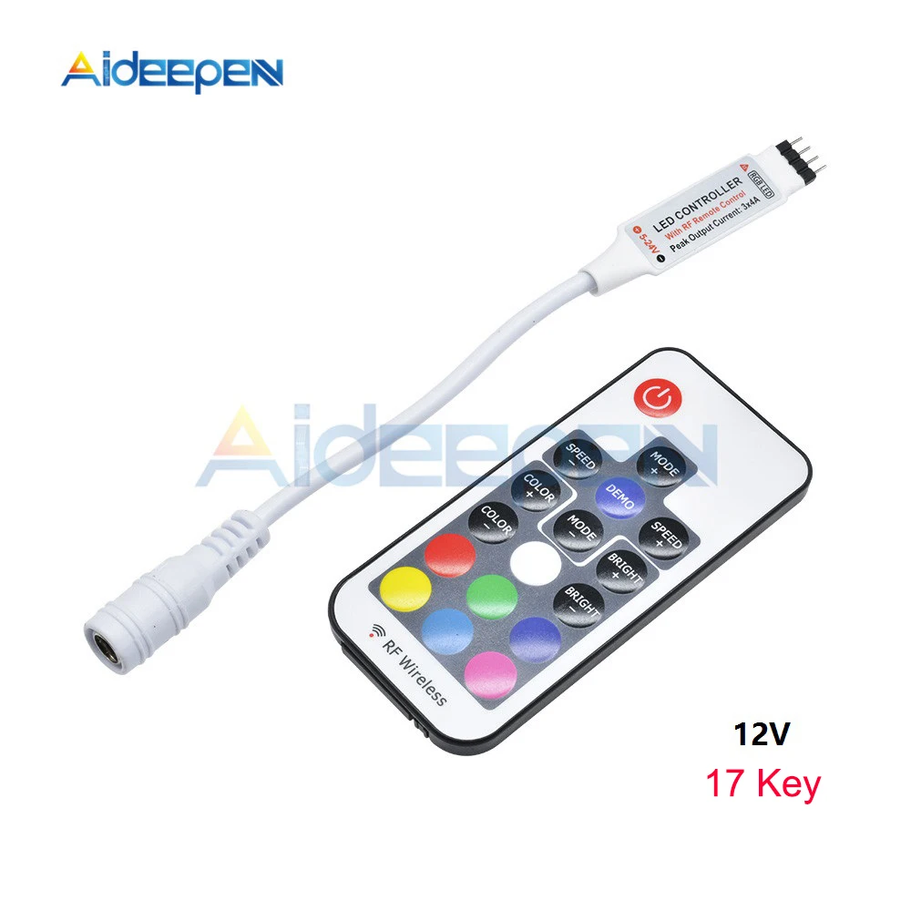 รูปสินค้า RGB LED Strip Controller 3 Buttons Dimmer 24 Keys IR/RF Remote Control
