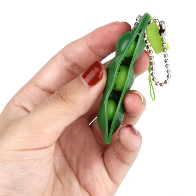 Fidget Toys Squeeze Peas Beans & Peanuts Anti Stress Edamame Keychain Squishy Soybean  Funny Stress Reliever for Children Gift 3