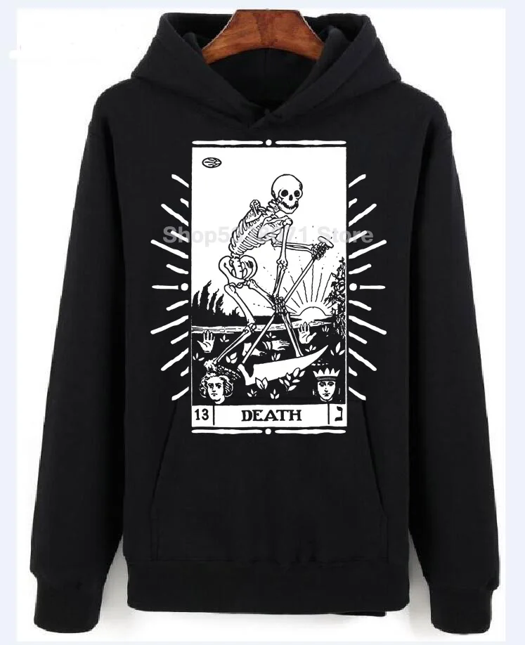 

VINTAGE TAROT CARD Hoodies Sweater, DEATH CARD, OCCUL Hoodies Sweater 100% Cotton LONG Sleeve Summer