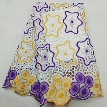 

Wonderful quality Hollowed out design Swiss Voile Lace HLS154 Top selling embroidered double-colors pattern 100% Cotton Fabric