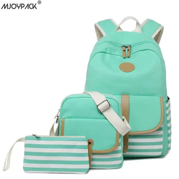 

3pcs/set Canvas Fringe Women Backpack Student Book Bag with Purse Laptop College Bagpack Female School Bag for Teenager Girls