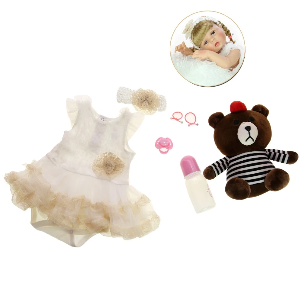 Дизайн 23 дюймов силиконовые всего тела Reborn Baby Doll модные реалистичные принцессы для девочек Кукла Детская подарок на день рождения Сделай Сам DIY бигуди для волос