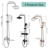 KEMAIDI Matte Black &Pink Bathroom Shower Set Rain Shower Head Bath Shower Mixer with Hand Shower Faucet  Rainfall Chrome Shower ► Photo 2/6