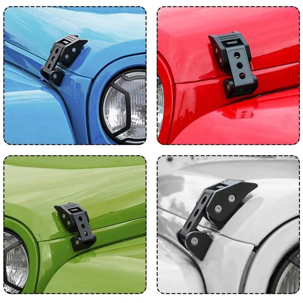 Для Jeep Wrangler Jk Jku 2007- блокировка крышки двигателя пряжка круглое отверстие безопасности автомобиля Hoodlock комплект аксессуары для модификации автомобиля