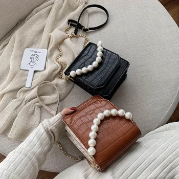 

Bag For Women 2020 Brand Original Design New Pearl Handbag Square Bag Chain Shoulder Messenger Bag
