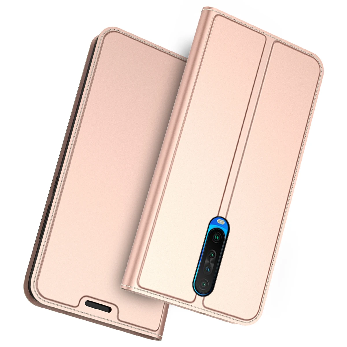Чехол из искусственной кожи чехол для Xiaomi Redmi K30 Redmi K30 5G чехол для телефона ультра тонкий флип-Стенд защитный чехол с отделениями для карт - Цвет: Rose Gold