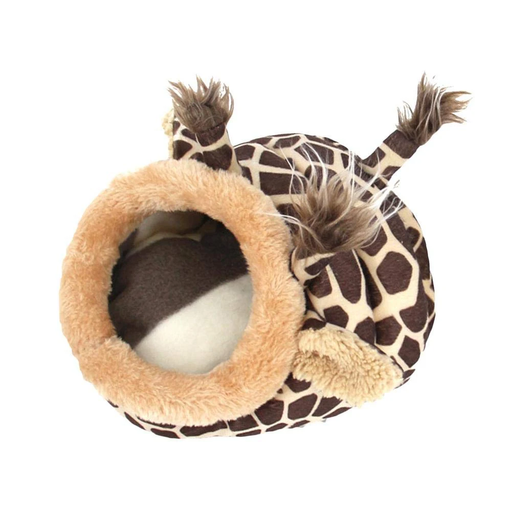 

Washable Giraffe Shape Portable Mini Plush Warm Bed Hamster Hedgehog Protection With Zipper Pet Cave Removable Home Pad Soft