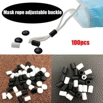 

100Pcs Soft Plastic Silicone Adjustable Mask Buckle Round Mask Elastic Adjustment Buckle Adult Children Mask DIY Accessories