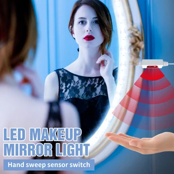 

USB Makeup Mirror Vanity Light LED Hand Sweep Sensing Dressing Table Lamp LED Waterproof Bathroom Mirror Lamp LED Bombilla Strip