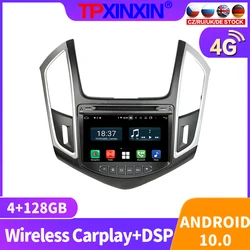 Reproductor Multimedia con Android 128 y navegación GPS para Chevrolet, autorradio estéreo 2Din con reproductor de vídeo, sin dvd, 10,0 GB, para Chevrolet Cruze 2015