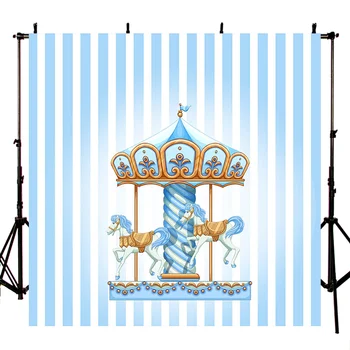 

Carousel stripes wallpaper photography background shower baby birthday custom polyester vinyl photo backdrop