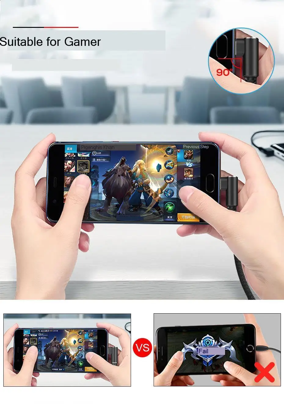 Vogek l-образный USB кабель type-C для Xiaomi, кабели Redmi Note 7 Pro, huawei, кабель для зарядки телефона для iPhone, быстрый USB кабель для передачи данных