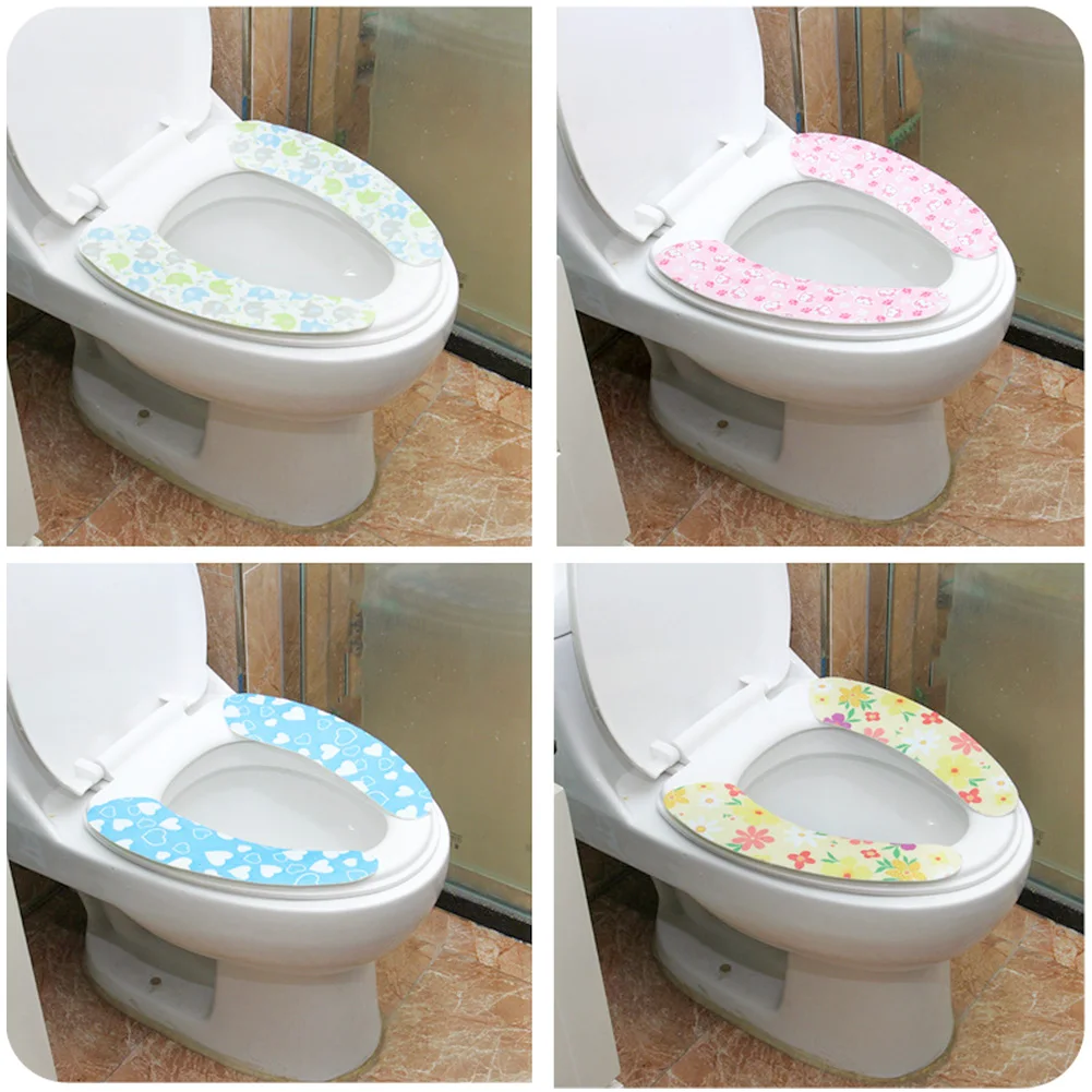 Paste Cotton Decor Toilet Supply Bathroom Accessories Mat Cleaning 1 Pair Home Durable Warm Toilet Sest Pad