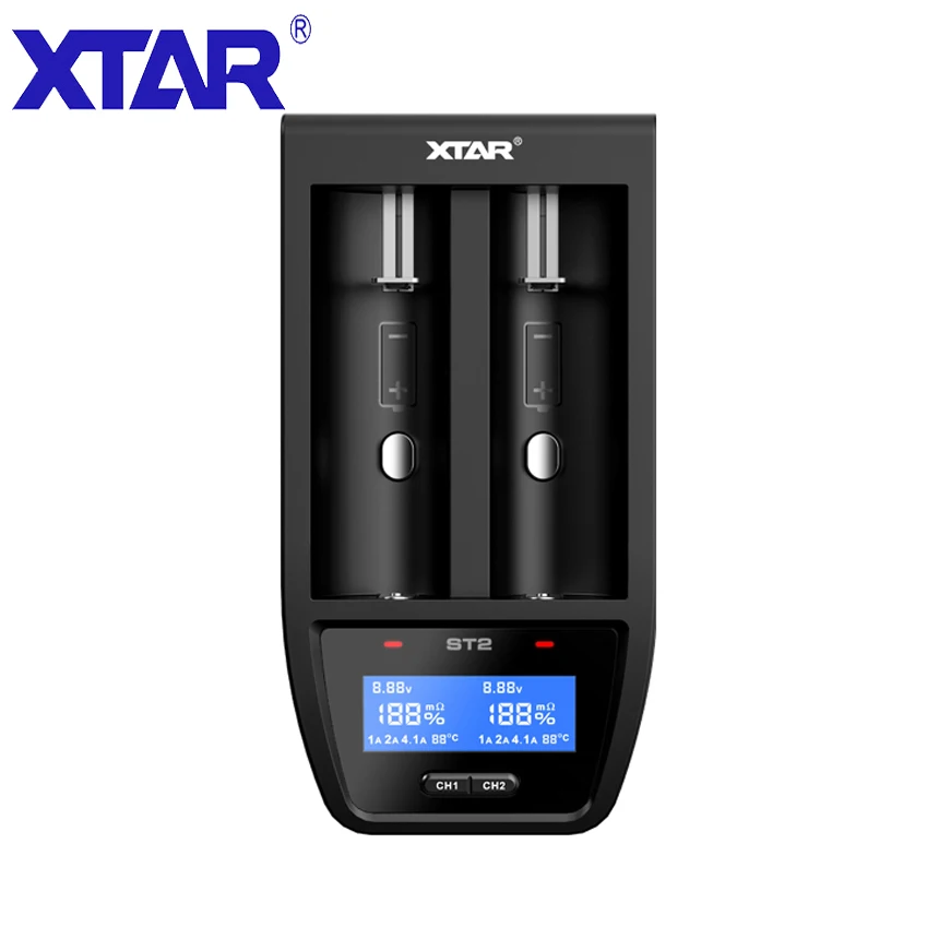 

XTAR ST2 Smart Fast Charger USB 30min Fully Charged Type-C Port 3.6V/3.7V Li-ion Battery 26650 20700 21700 18650 Battery Charger