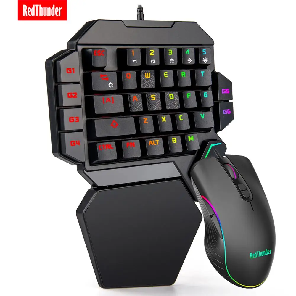 RedThunder One-Handed Mechanical Gaming Keyboard RGB Backlit Portable Mini  Gaming Keypad Game Controller for PC PS4 Xbox Gamer – Gaming