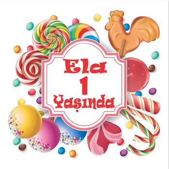 

8x8FT Sweet Candy Sweetmeats Lollipops Frame Sweets Birthday Party DIY Custom Photo Studio Background Backdrop Vinyl 10x10 10x12