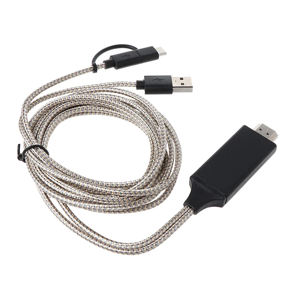 Micro usb type C 2 в 1 HDMI видео с высокой чёткостью экран зеркалирование кабель для Android телефон Аксессуары HDTV
