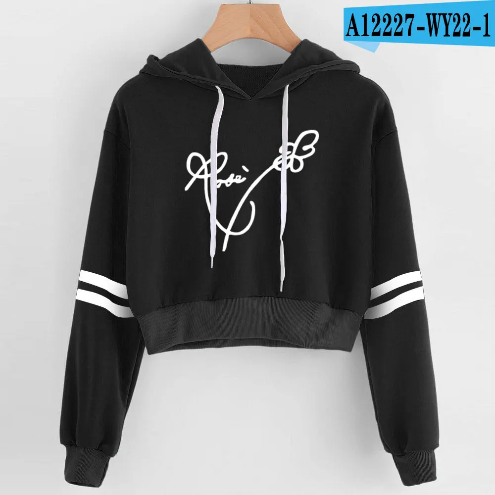 FRDUN TOMMY Blackpink Hoodie kpop women Korean Sexy Harajuku Kawaii Print Hot Female Coat Hip Hop Pullover Hoodies Sweatshirts - Цвет: black