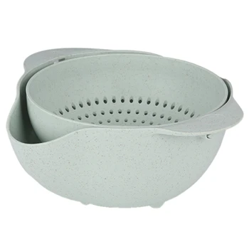 

Kitchen Washing Basket Double Screen Fruits Vegetables Washing Basin Leakage Drain Basket Kitchen Tools