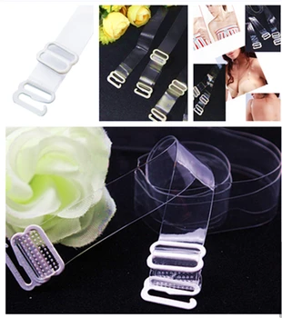 

Hot Sale1Pairs Clear Bra Straps Belt Women Transparent Adjustable Women's Elastic Shoulder Hook Invisible Intimates Accessories