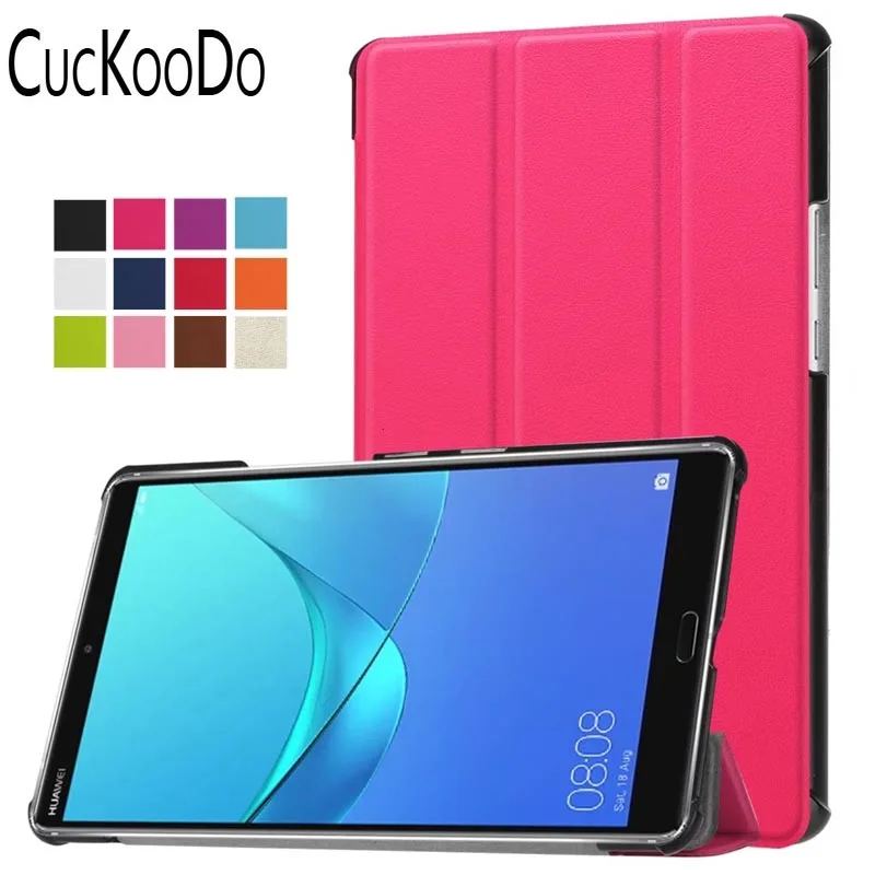 RoseRed CucKooDo Tri-Fold ультратонкая подставка умный чехол для huawei MediaPad M5 8," Android планшет - Цвет: RoseRed