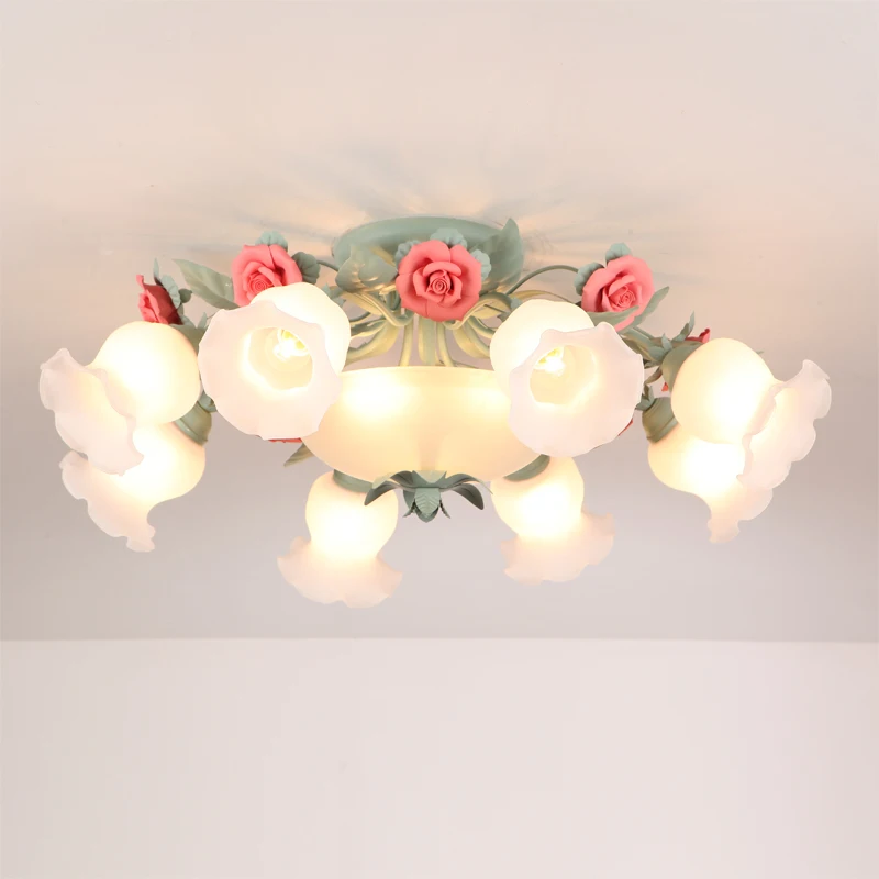 

Nordic style Living Room Ceiling Lamp Modern Kids Ceiling Light Rural Art Bedroom light Warm Romantic Wedding Room led lamp