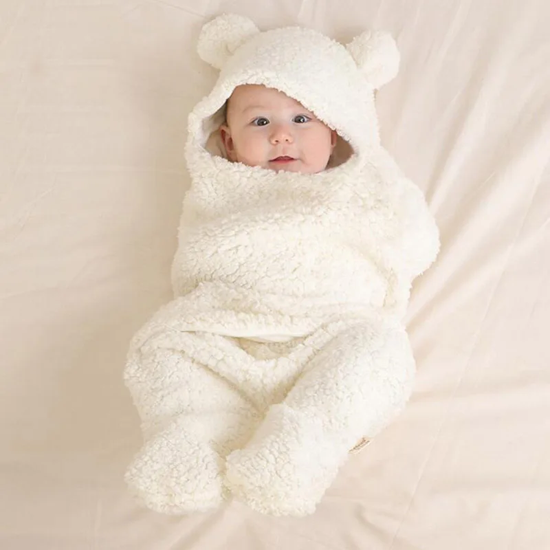 

Newborn Baby Blanket Infant Swaddling Berber Fleece Swaddle Wrap Thermal Envelope Stroller For Toddlers Baby Sleeping bag