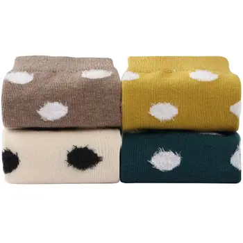 

Autumn And Winter Women's Socks Polka Dot Fashion Deodorant Comfortable Soft Elastic Breathable Pure Cotton Stockings 4 Colors
