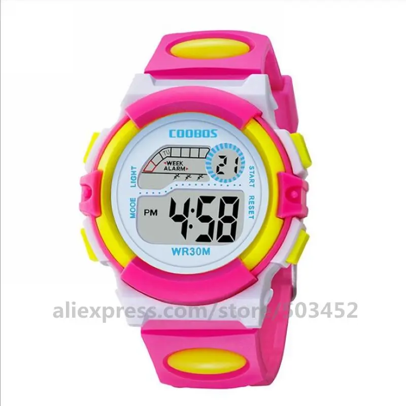 Rose Red 100 шт./лот Reloj Mujer будильник Дата Цифровой Многофункциональный спортивный светодиодный водонепроницаемый ребенок наручные часы, часы женские Reloj Hombre - Цвет: Rose Red