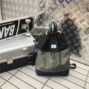 

Couple Matching Drawstring Backpack Large-Capacity Student Bag Wild Outdoor Travel Bag Lightweight Waterproof Nylon Cloth