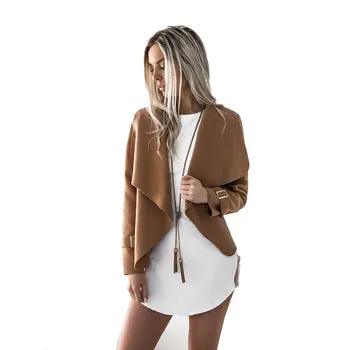 

Women Jacket For Autumn And Winter New Fashion Female Turndown Collar Coat Overcoat Elegant Lady Outerwear Jacket