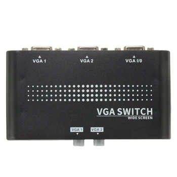 

VGA Selector Box 2 In 1 Out VGA/SVGA Manual Sharing Selector Switch Mini 2 Port Switcher Box For LCD PC Quick Switching