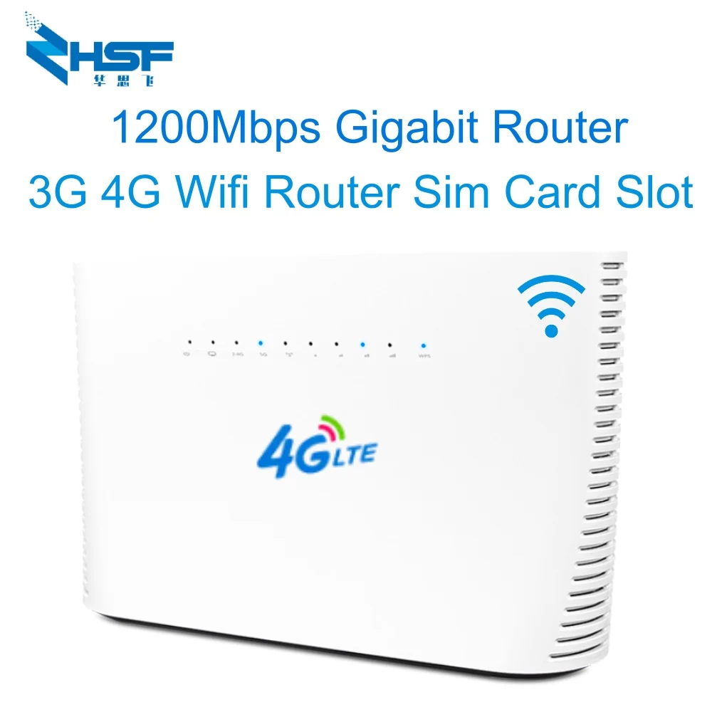 

3G 4G Wifi Router Sim Card Slot 1200Mbps Gigabit Router Dual Band Dual Core 2.4G 5Ghz 802.11ac High Gain 4 Antennas Remote