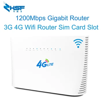 

3G 4G Wifi Router Sim Card Slot 1200Mbps Gigabit Router Dual Band Dual Core 2.4G 5Ghz 802.11ac High Gain 4 Antennas Remote