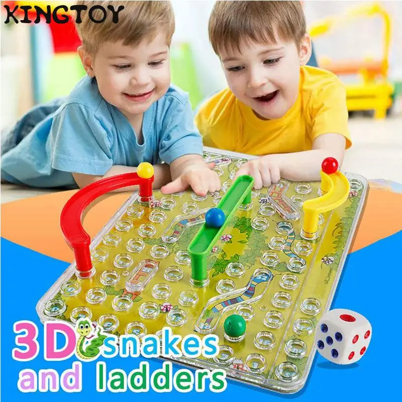 

3D Snakes and Ladders Board Game For Children Kids Games Educational Brain Logic Thinking Challenge 1707993