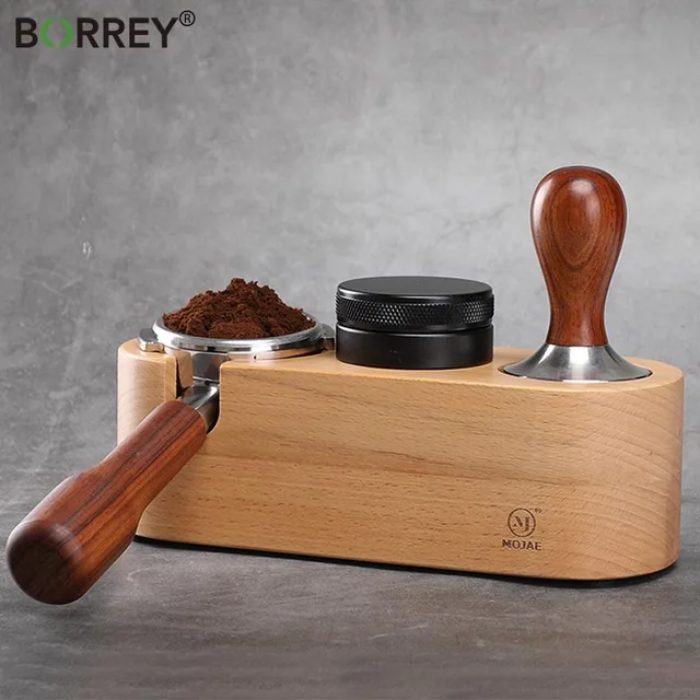 Borrey Kávészűrő Tamper Tartó Szilárd Fa Eszpresszó Állvány Kávéfőző Támogató Alapállvány Kávé Kiegészítők A Barista Számára - Image 3