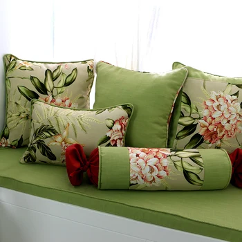 

30x45/45/50/60cm American country style floral cushion cover green flowers pillow cover waist pillow case